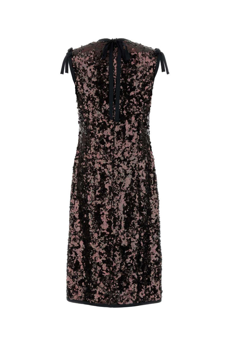 Dark Brown Sequin Sleeveless Midi Dress 2