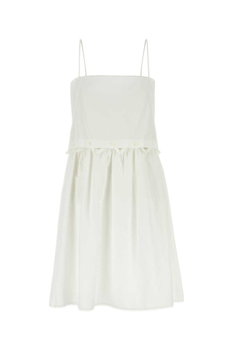 White Slubbed Poplin Dress 1