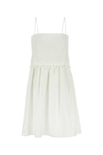White Slubbed Poplin Dress 1