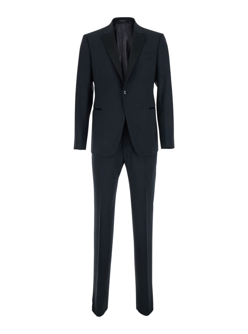 Dark Blue Peaked Lapel Suit 1