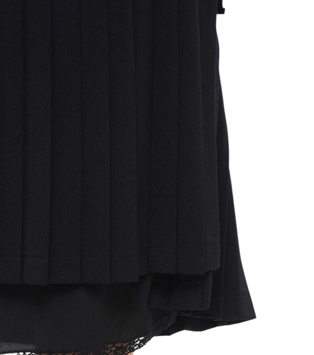 Black Pleated Knee Length Skirt 3