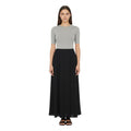Black Solid Midi Skirt 1