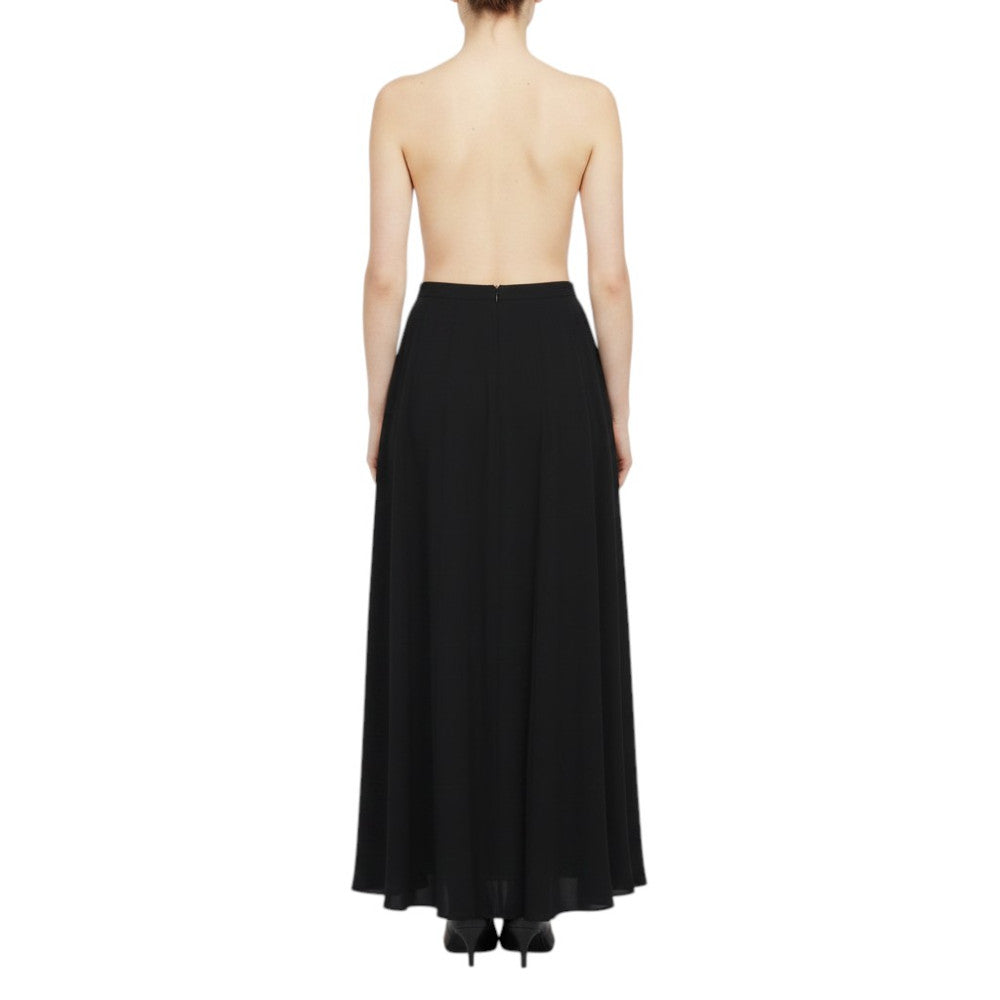 Black Solid Midi Skirt 2