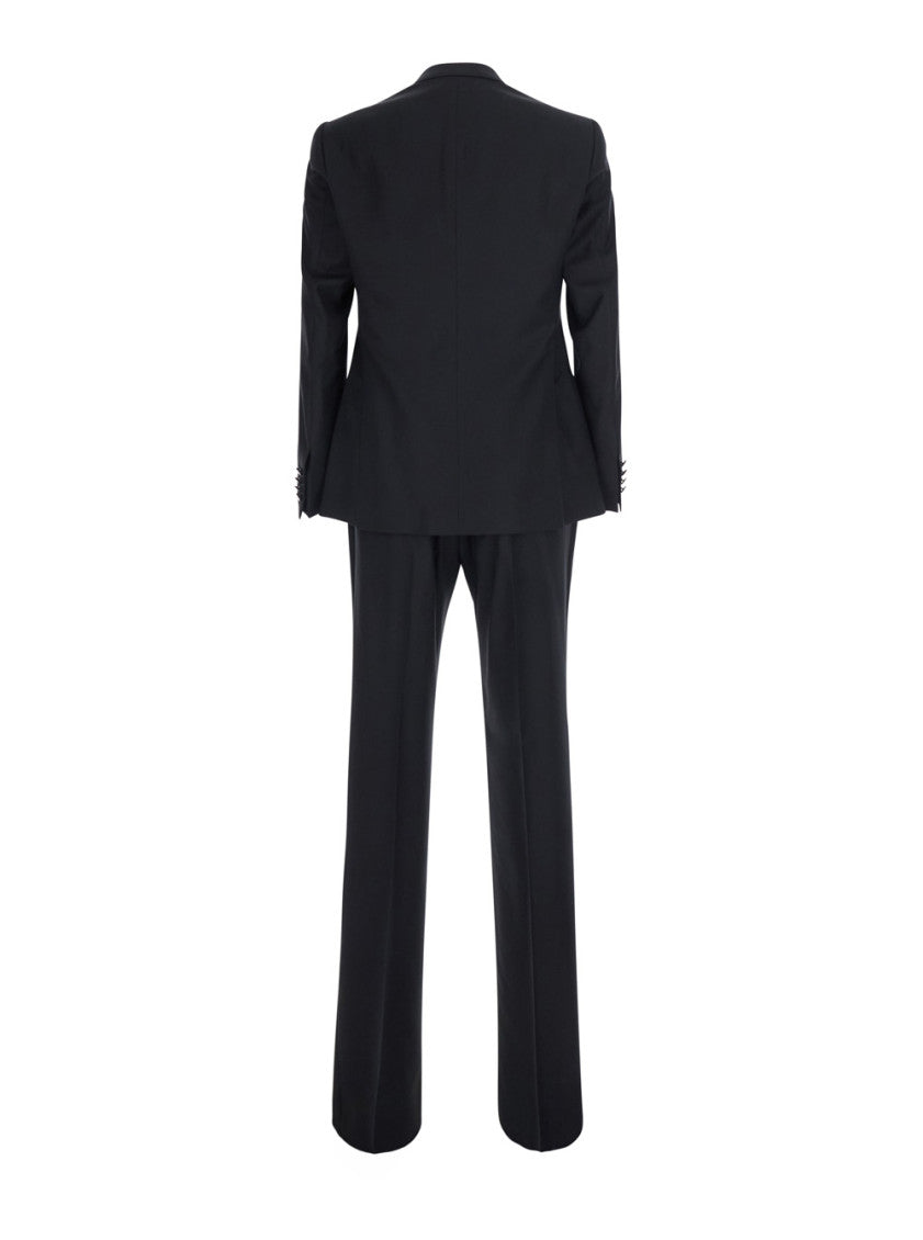 Black Peaked Lapel Suit 2