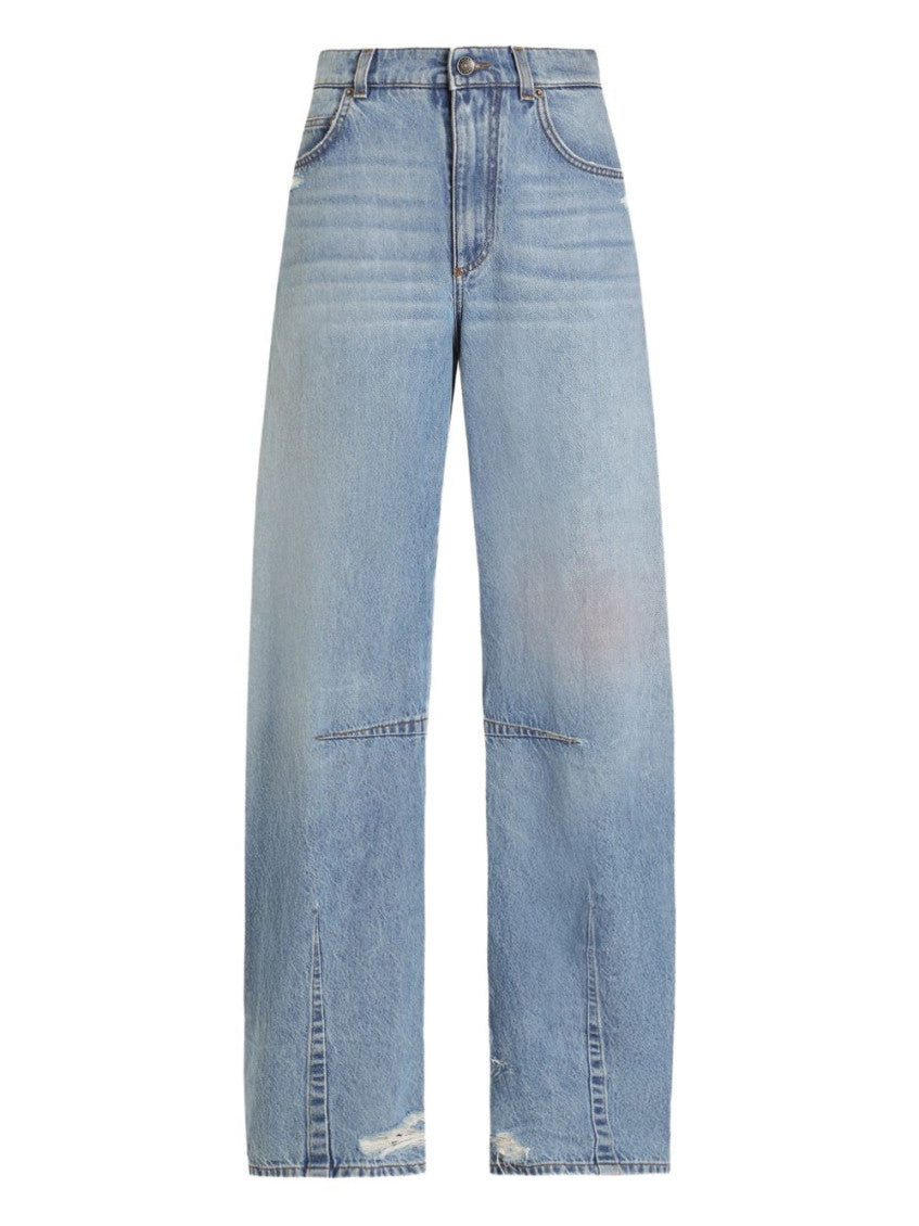 Sky Blue Straight High Rise Jean 1