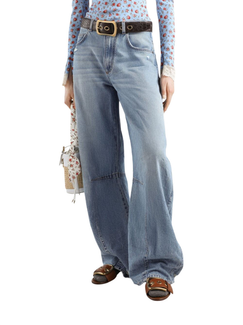 Sky Blue Straight High Rise Jean 4