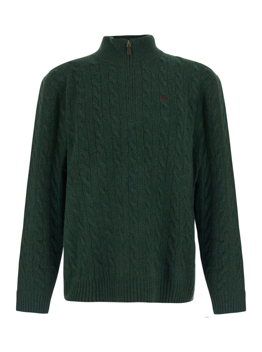 Green Knitted Logo Sweater 1