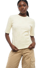 Beige Crew Neck T-Shirt 1