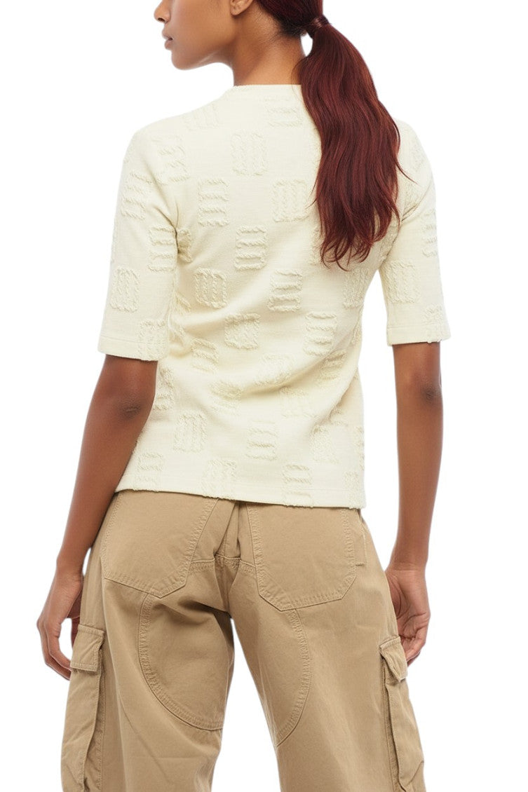 Beige Crew Neck T-Shirt 2