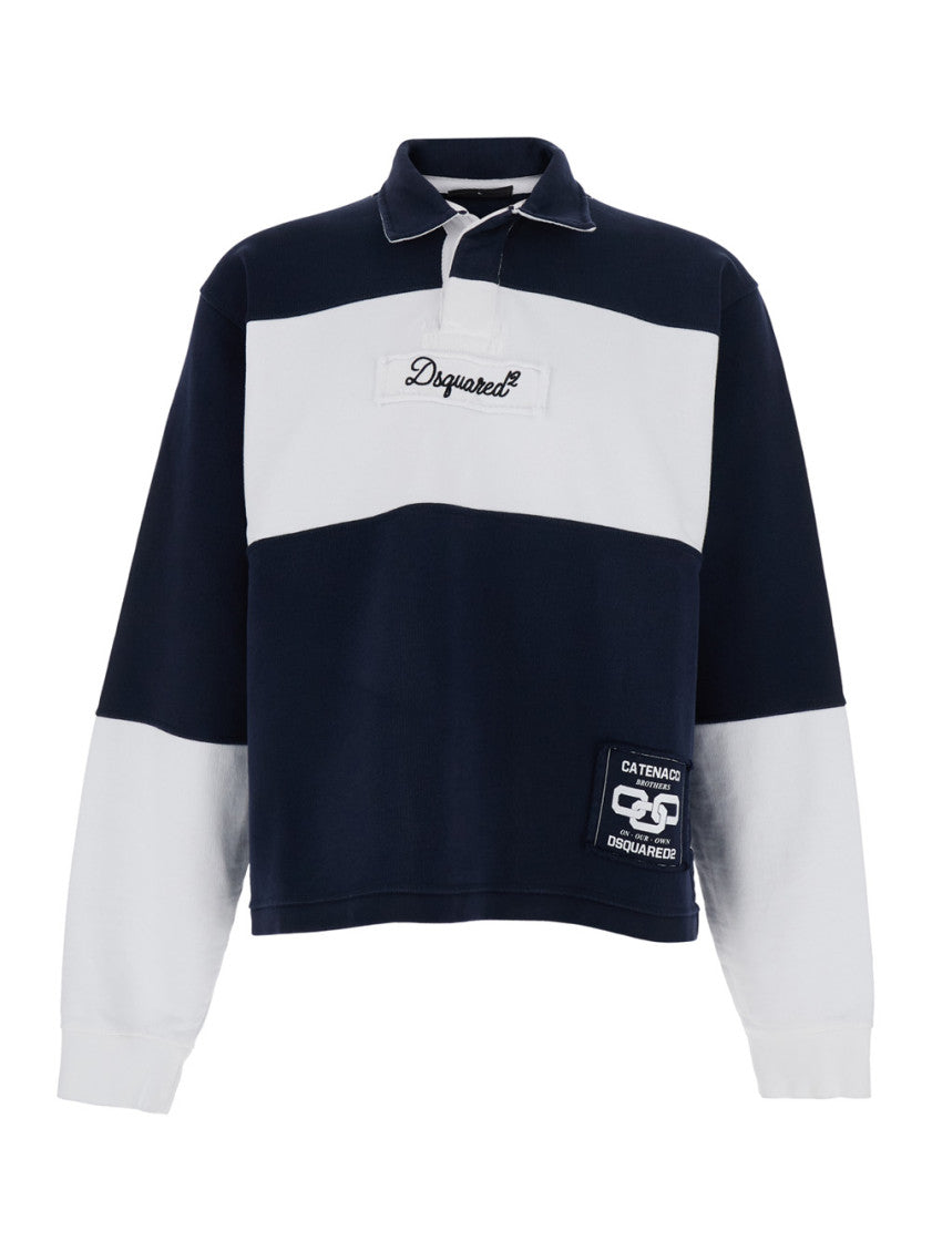 Blue Logo Polo Sweatshirt 1
