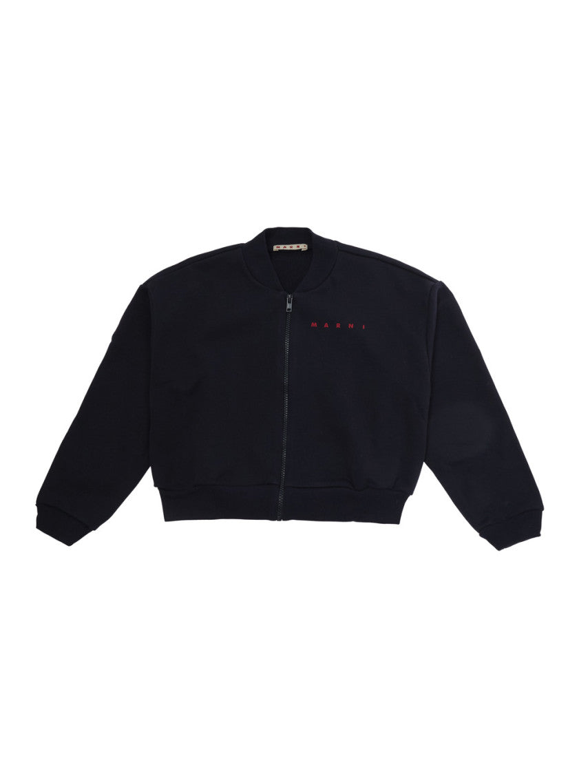 Girls Dark Blue Logo Jacket 1