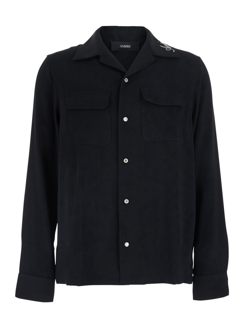 Black Notched Lapel Shirt 1