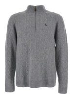 Grey Knitted Logo Sweater 1