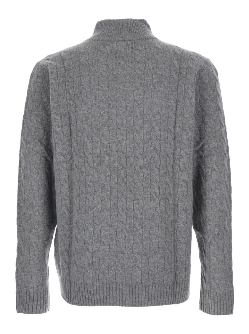 Grey Knitted Logo Sweater 2
