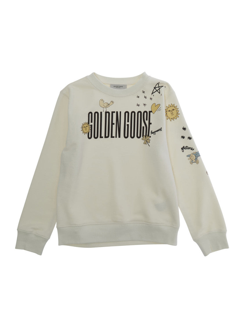 Boys White Graphic Sweatshirt 1