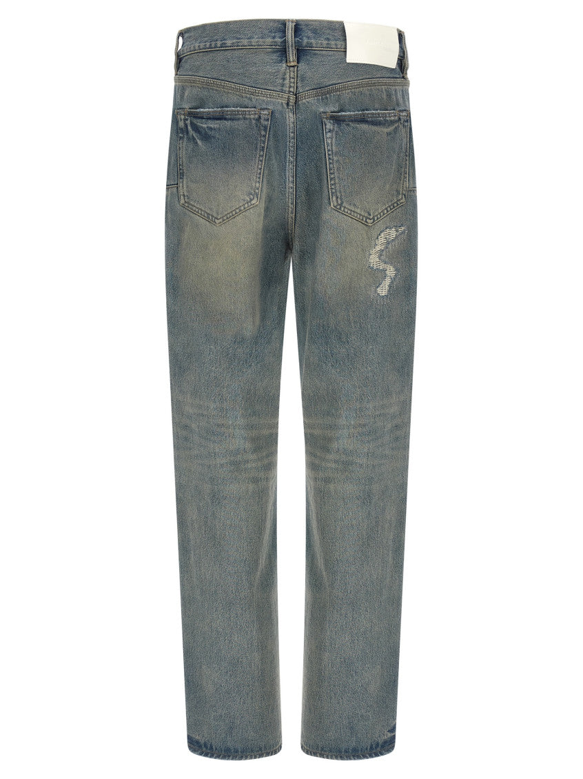 Indigo Blue Distressed Jeans 2