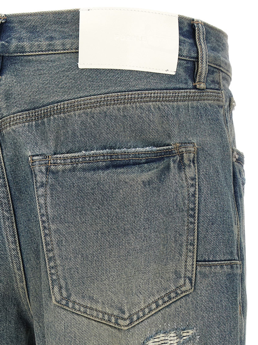 Indigo Blue Distressed Jeans 4