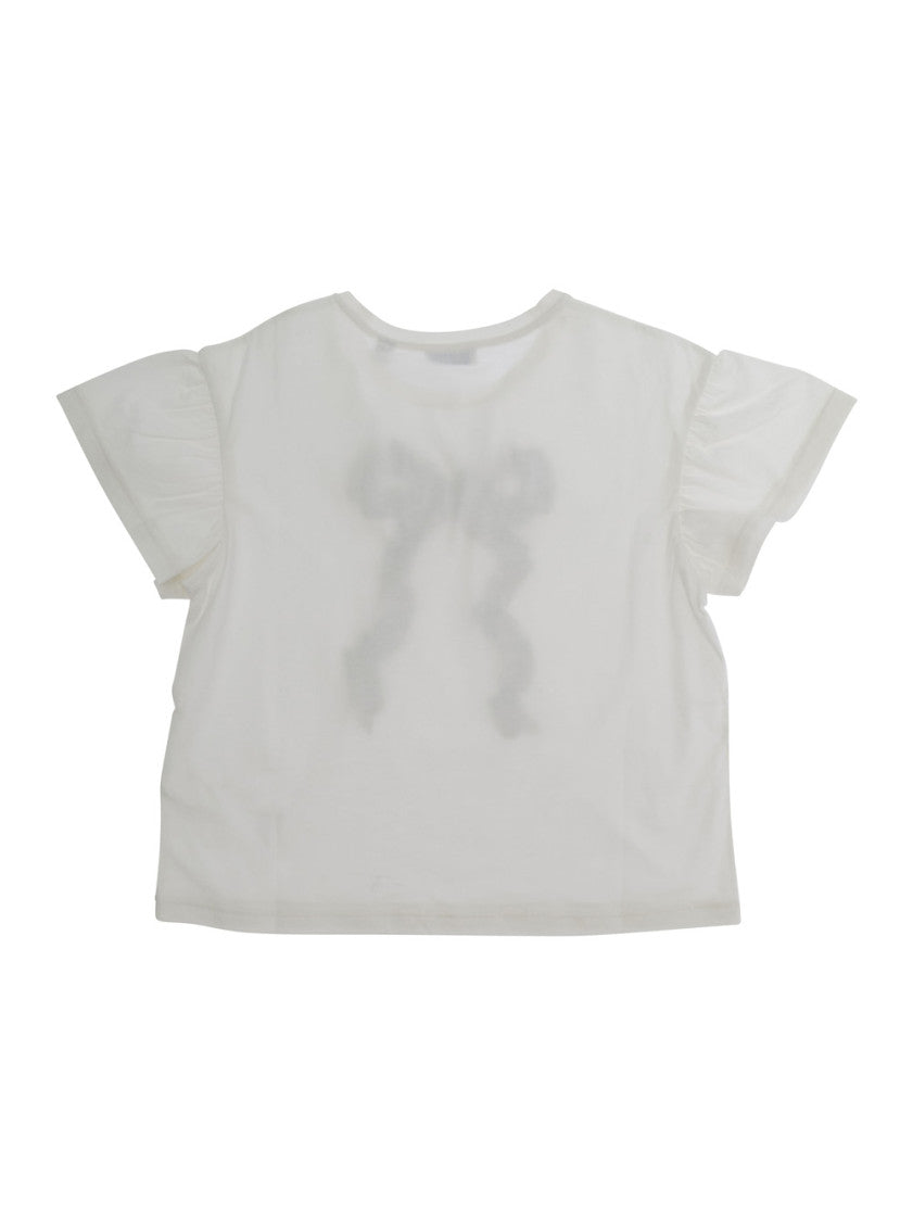 Girls White Bow T-Shirt 2