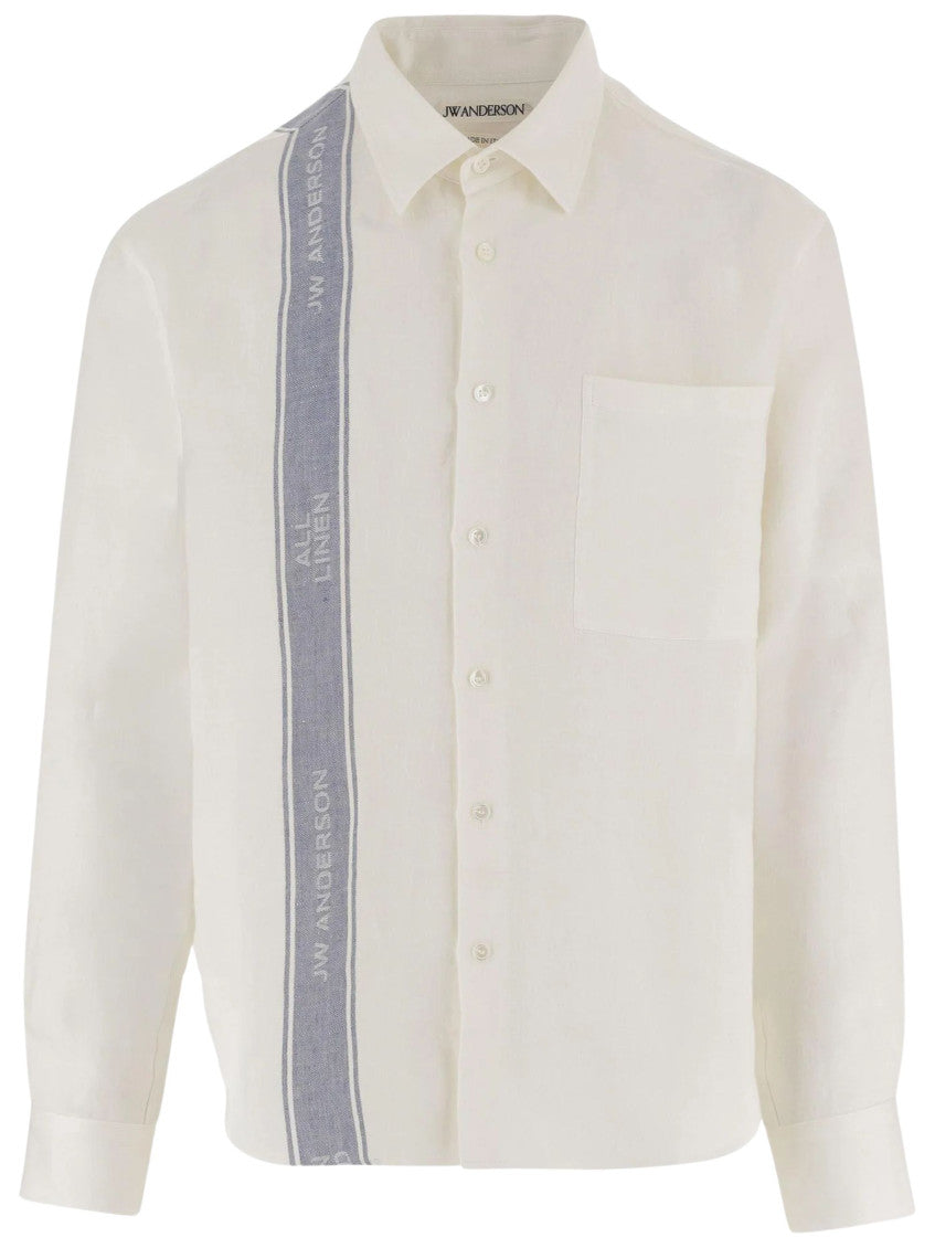White Regular Striped Shirt 1