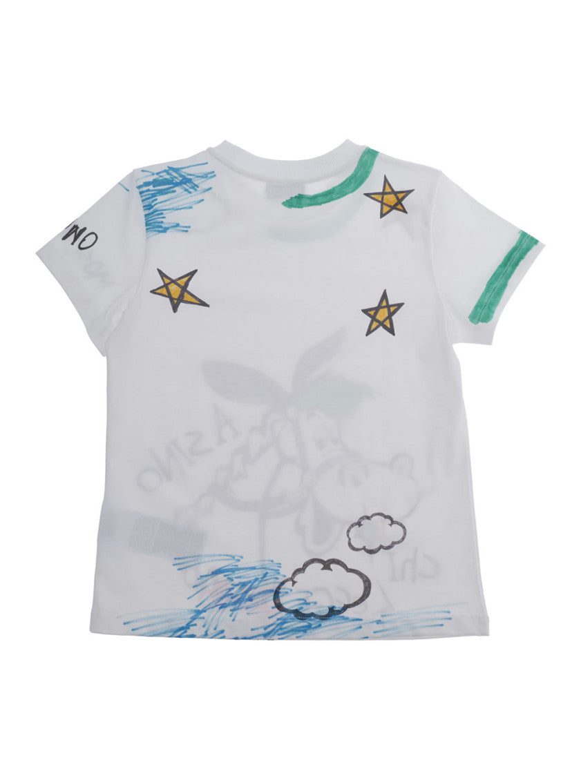 Boys White Printed T-Shirt 2