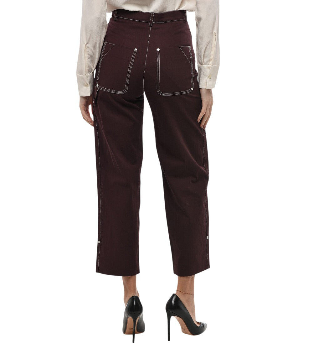 Brown Straight Flat Front Pants 3