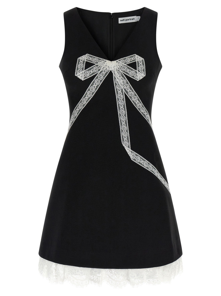 Black Lace V Neck Mini Dress 1