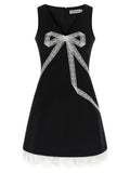 Black Lace V Neck Mini Dress 1