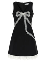 Black Lace V Neck Mini Dress 1