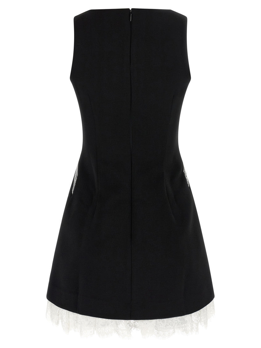 Black Lace V Neck Mini Dress 2