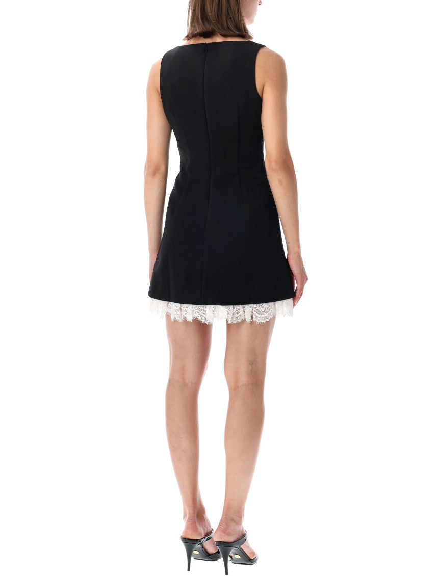 Black Lace V Neck Mini Dress 4