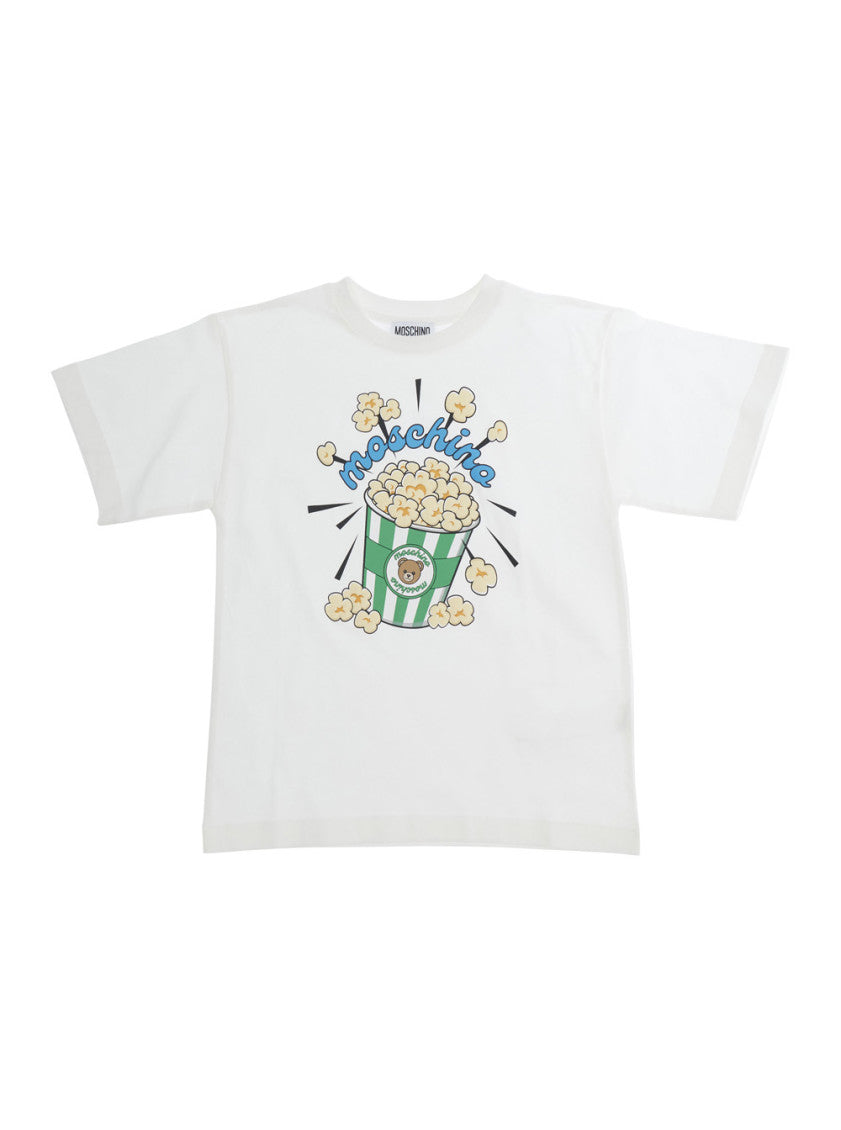 Boys White Printed T-Shirt 1