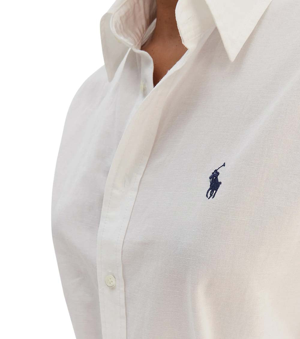 White Shirt Collar Midi Dress 3