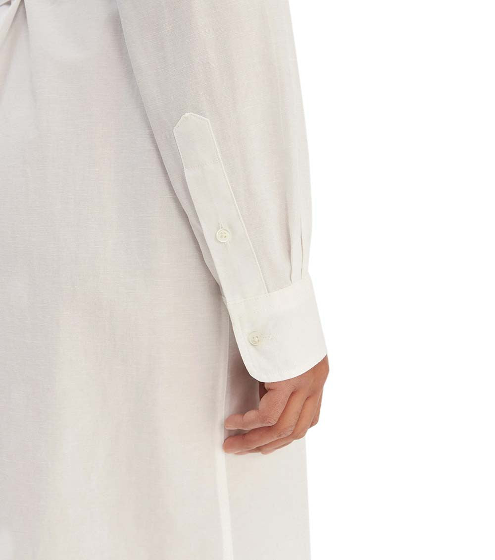 White Shirt Collar Midi Dress 4