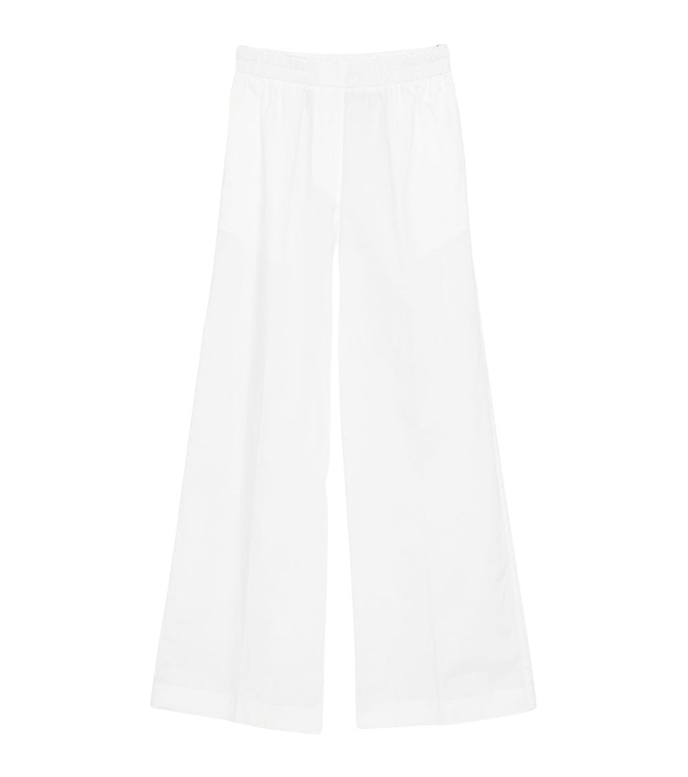 White Relaxed Flat Front Pant 1