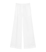 White Relaxed Flat Front Pant 1