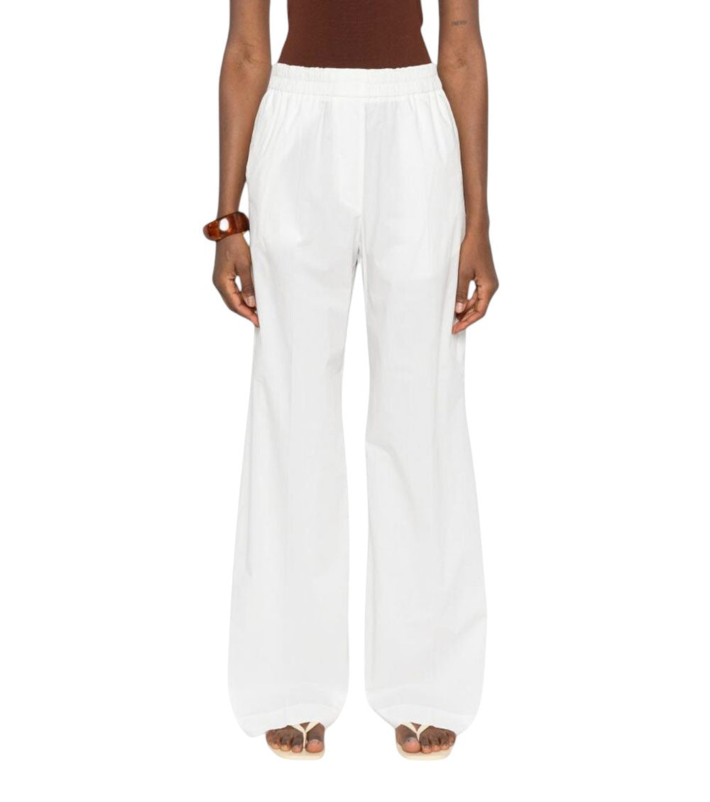 White Relaxed Flat Front Pant 2