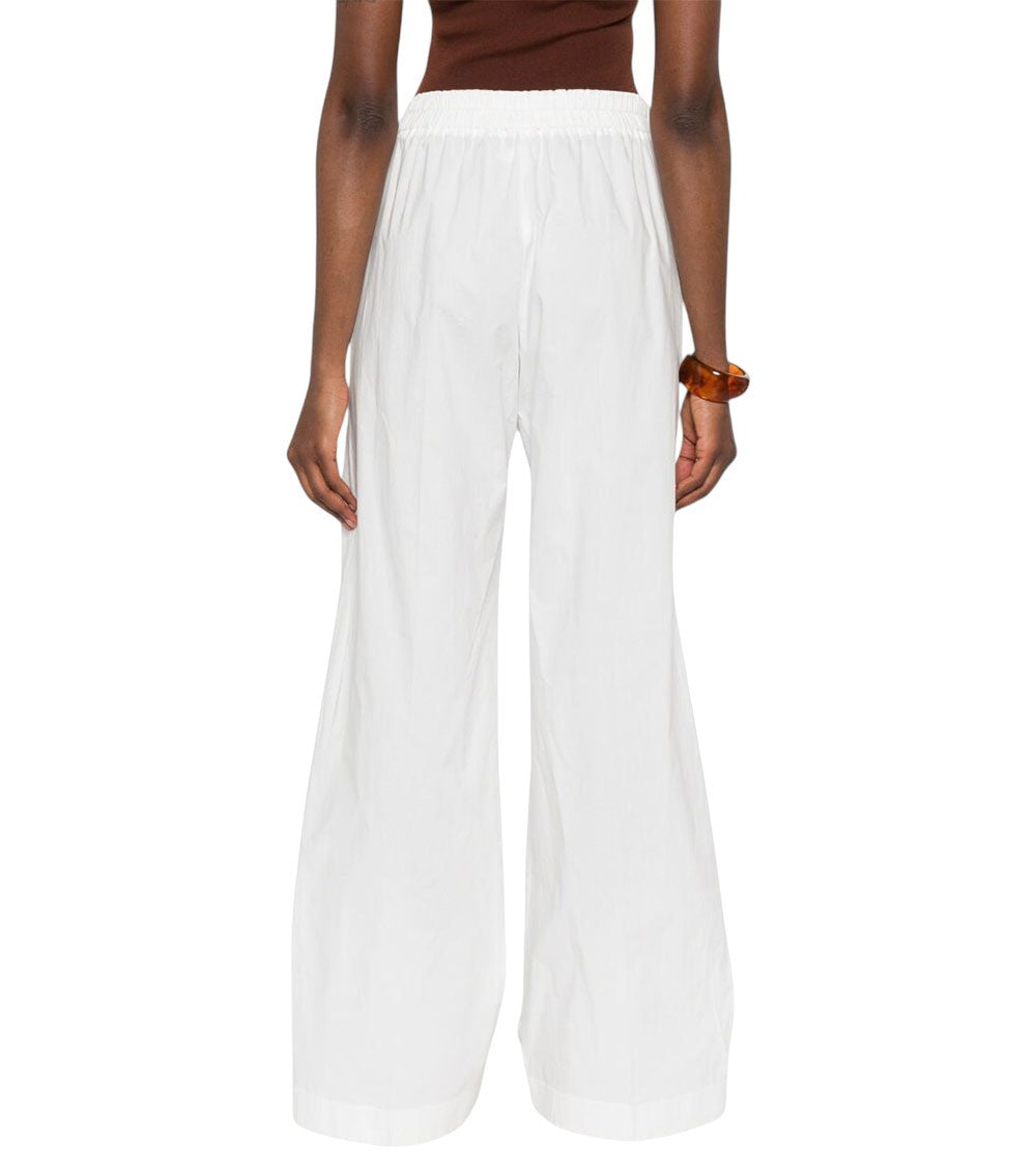 White Relaxed Flat Front Pant 3