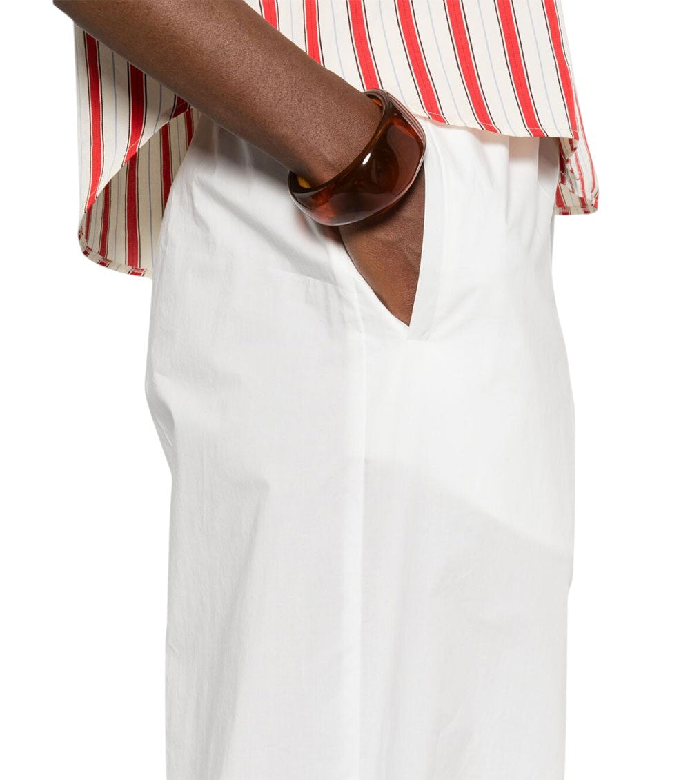 White Relaxed Flat Front Pant 4