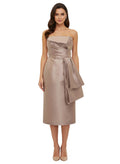 Light Brown Strapless Midi Dress 1