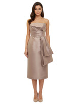 Light Brown Strapless Midi Dress 1