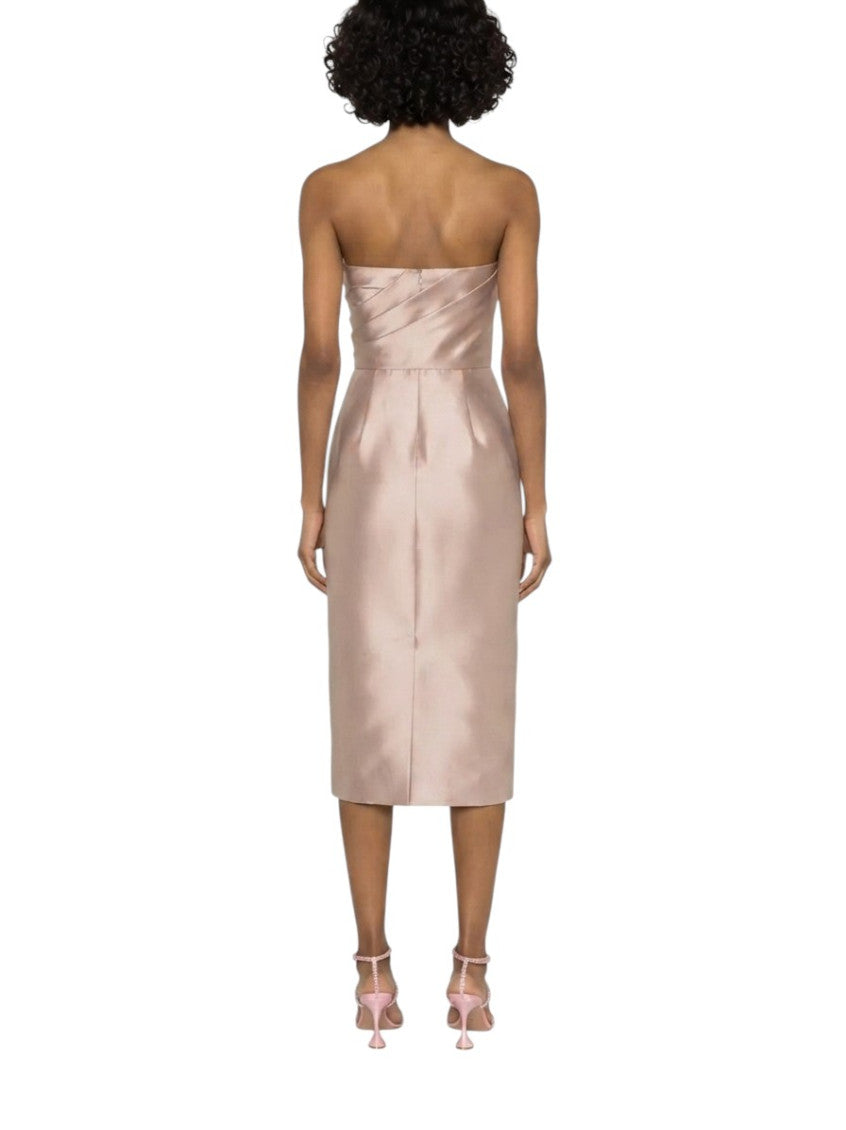 Light Brown Strapless Midi Dress 2