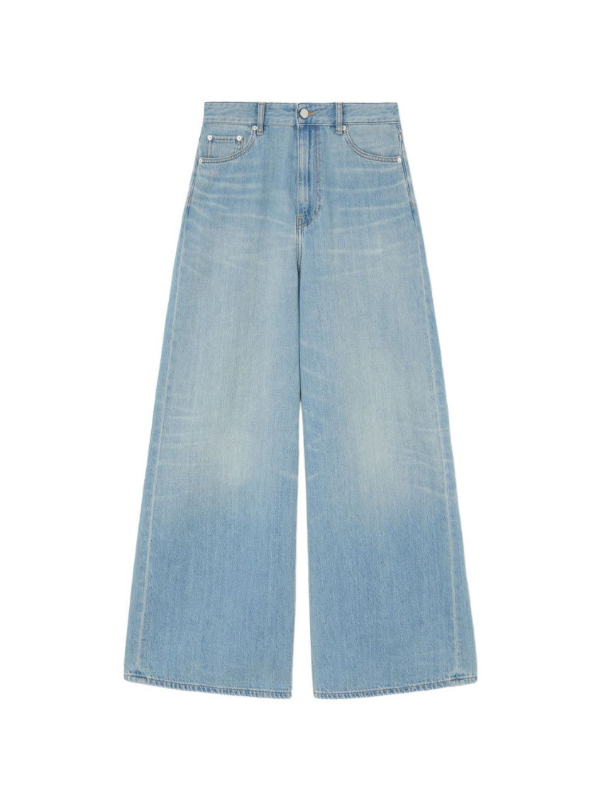 Blue Flared High Rise Jeans 1