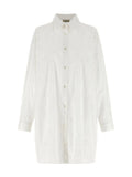 White Regular Embroidered Shirt 1