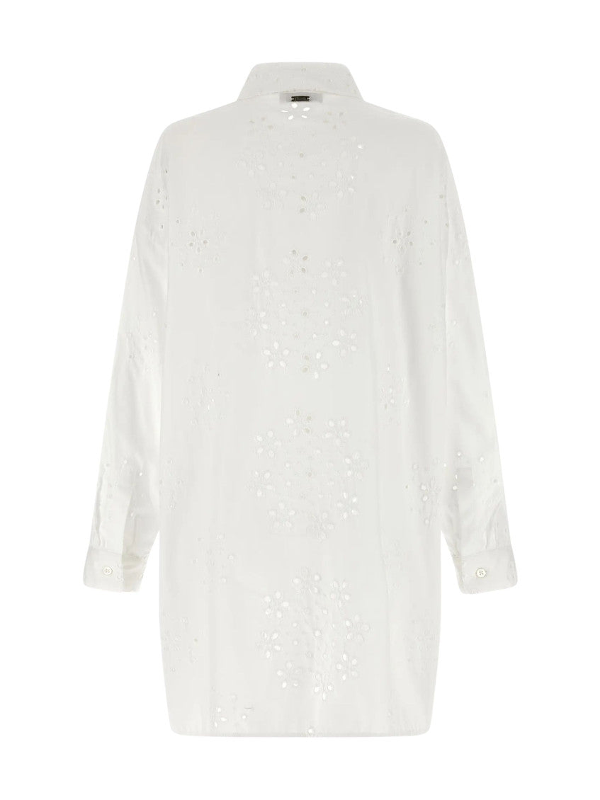 White Regular Embroidered Shirt 2