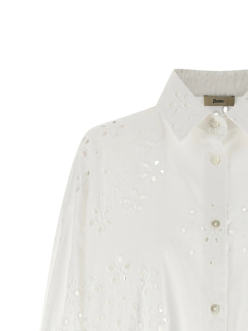 White Regular Embroidered Shirt 3