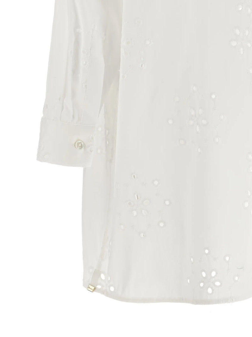 White Regular Embroidered Shirt 4