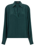 Green Solid Shirt Collar Polo 1