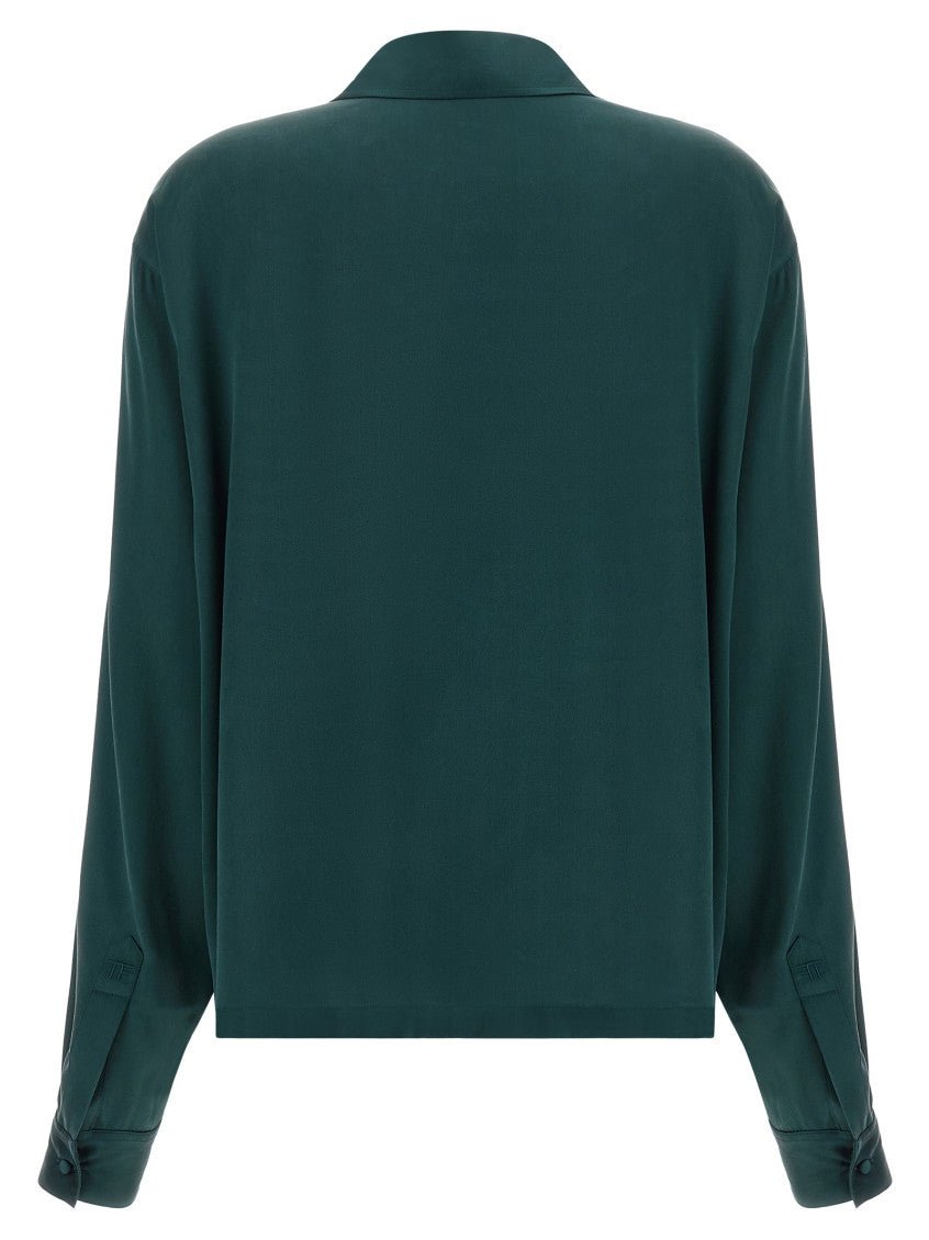Green Solid Shirt Collar Polo 2