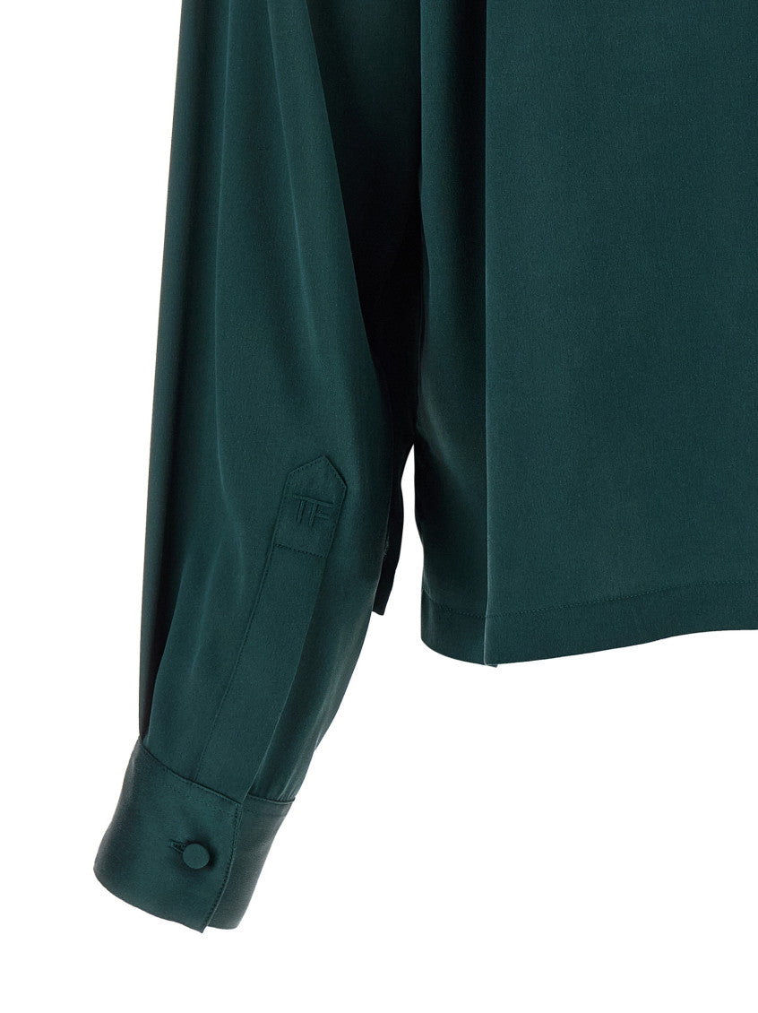 Green Solid Shirt Collar Polo 4