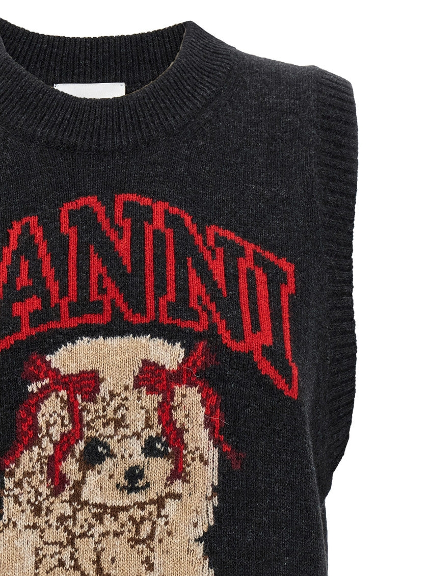 Black Graphic Crew Neck Sweater 3
